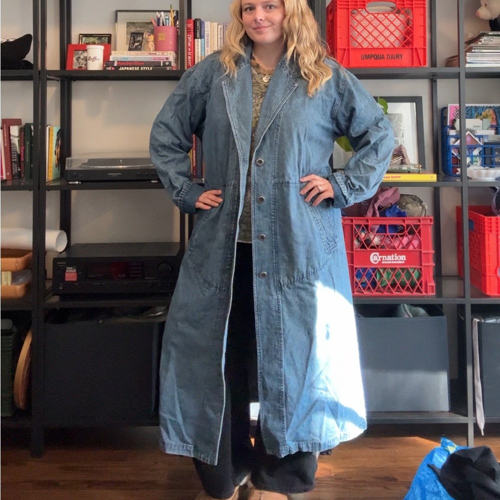 Vintage Nordstrom Long Blue Denim Coat